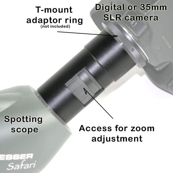 Adaptor for SLR Camera (digital & film)  to fit spotting scopes